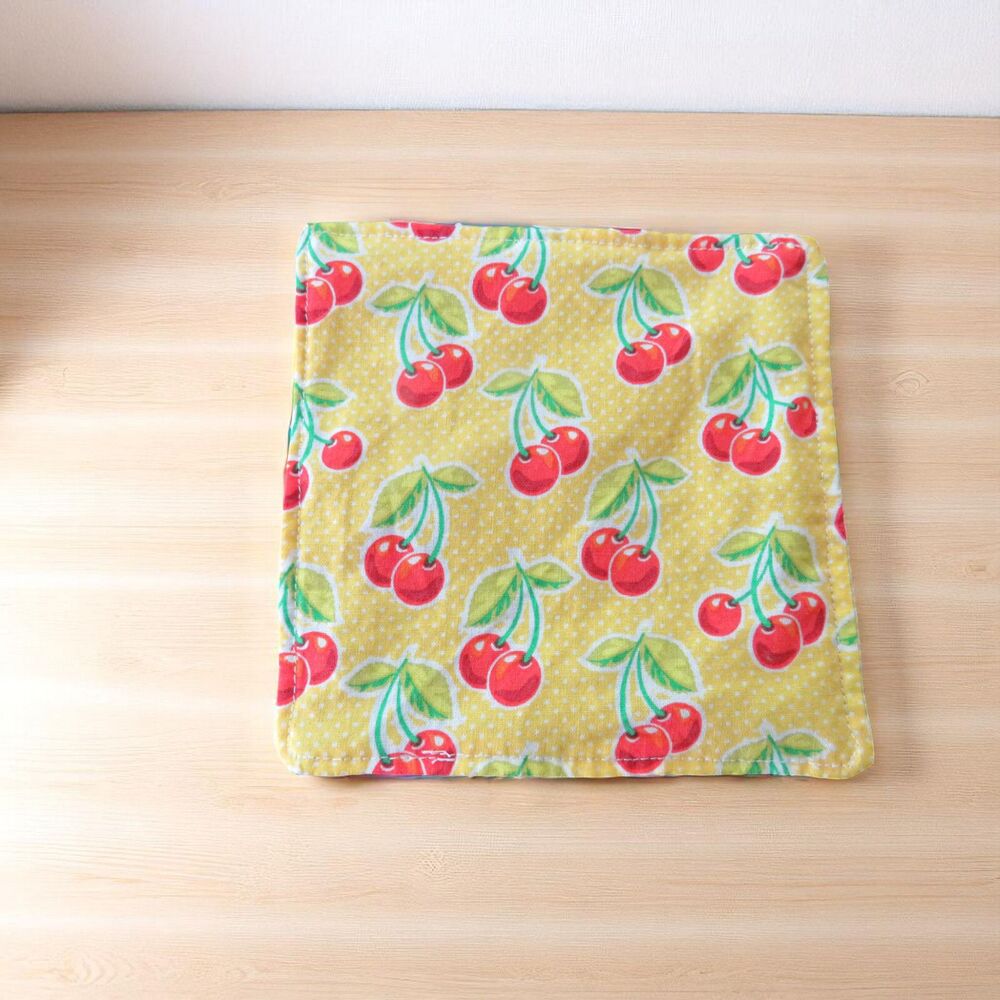 Jar Gripper, Handmade Jar Opener, Yellow with Red Cherries